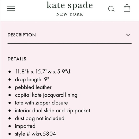 Kate Spade Larchmont Avenue Logo Penny Black Leather Tote Bag $399 - Picture 6 of 12